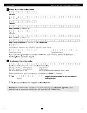 New York 529 Account Owner Change Form