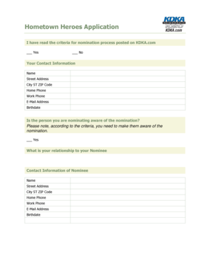 Hometown Heroes Application