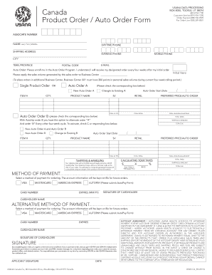 USANA Product Order Form