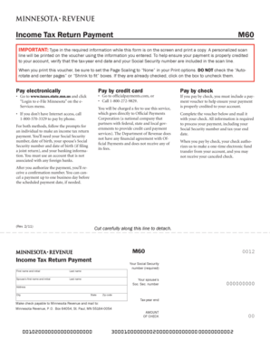 Minnesota Income Tax Return Payment Voucher