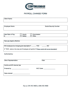 PAYROLL CHANGE FORM - ContinuumHR