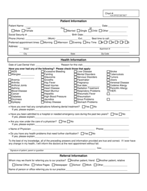 Dental Patient Information Form