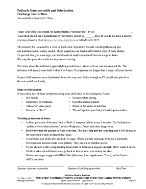 Pediatric Gastroenteritis and Dehydration Discharge Instructions