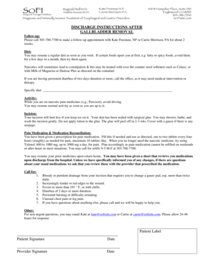 Discharge Instructions After Gallbladder Removal