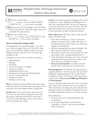 Prostatectomy Discharge Instructions