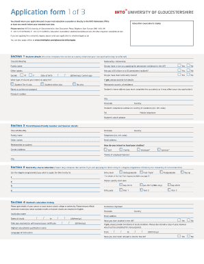 INTO University of Gloucestershire Application Form