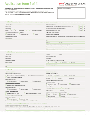 INTO University of Stirling Application Form