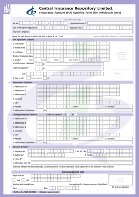 e-Insurance Account Opening Form