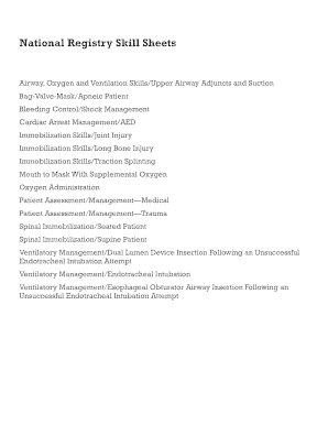 National Registry EMT Skill Sheets
