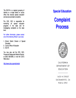 California Special Education Complaint Form