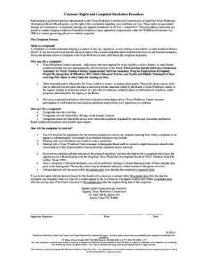 Texas Workforce Complaint Resolution Procedure