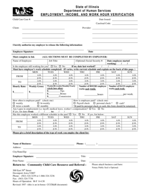 Illinois Employment and Income Verification Form