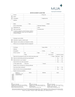 Motor Accident Claim Form