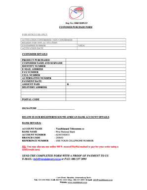 Customer Purchase Form