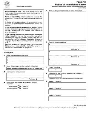 Queensland Notice of Intention to Leave