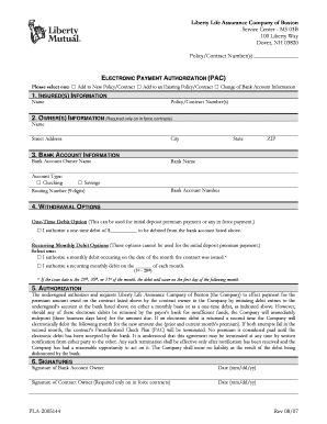 Liberty Life Electronic Payment Authorization