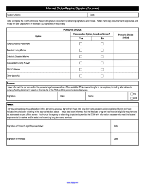 Informed Choice Required Signature Document