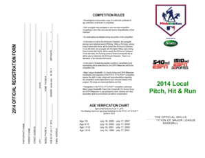 Pitch, Hit & Run Competition Rules and Registration Form