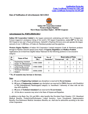 Batch certificate format - Application Form.doc Caste Certificate Format for OBC.pdf ...