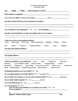 New Patient Questionnaire