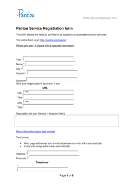 Pantou Service Registration Form