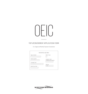 Scottish Widows OEIC Top-Up/Increment Application Form