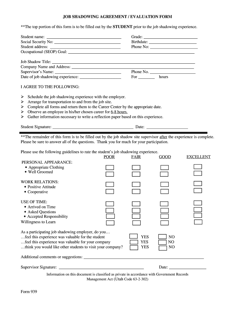 shadowing form template Preview on Page 1.