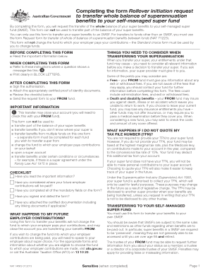 Rollover Initiation Request for SMSF Transfer