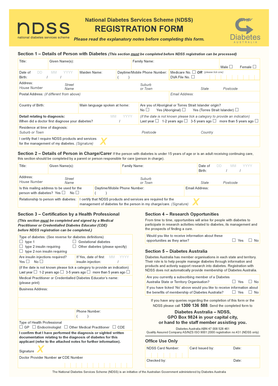 National Diabetes Services Scheme Registration Form