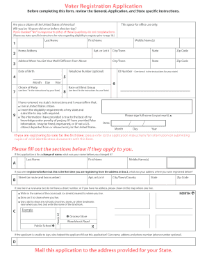 US Federal Voter Registration Application