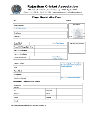 Registration form online - upcoming cricket trials in rajasthan 2023 24