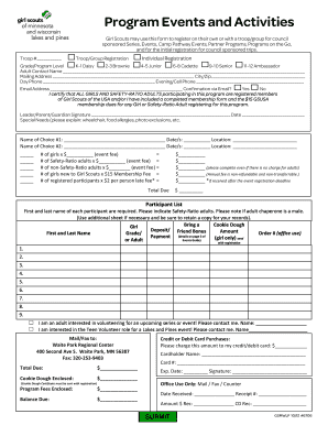 Girl Scouts Event Registration Form