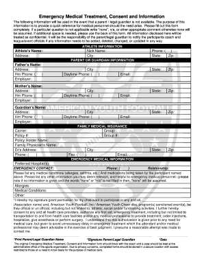 Emergency Medical Treatment Consent Form