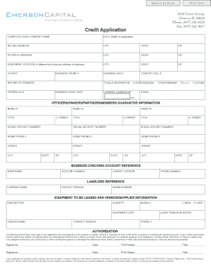 Emerson Capital Corp Credit Application
