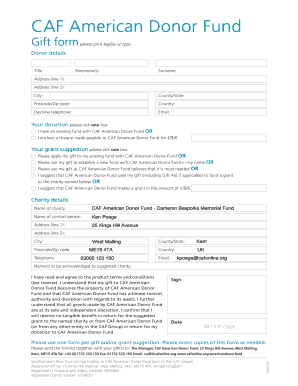 CAF American Donor Fund Gift Form