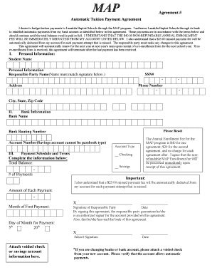 Agreement # Automatic Tuition Payment Agreement Complete the ...