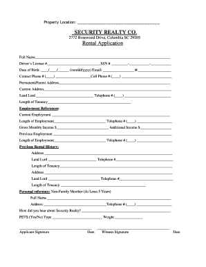 Rental Application Form