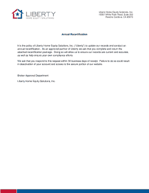 Liberty Annual Recertification Form