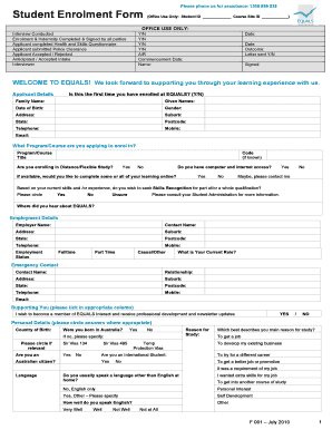 Student Enrolment Form
