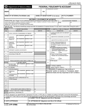 VA Form 21-4706b Fiduciary Activity Report