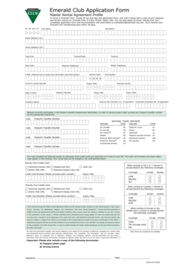 Emerald Club Application Form