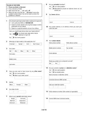 Legal Aid Application Form