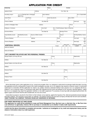 Application for Credit