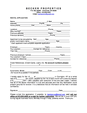 Rental Application Form