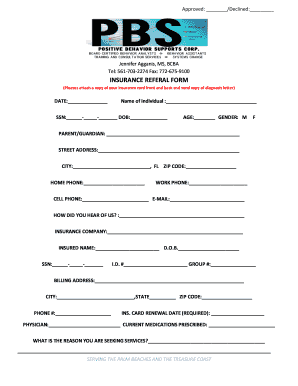 Insurance Referral Form