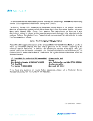 Building Service 32BJ Supplemental Retirement Savings Plan Rollover Contribution Form