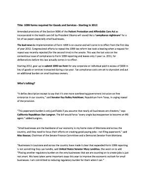 US Federal 1099 Form Requirements