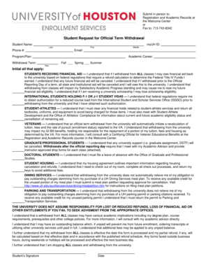 Student Request for Official Term Withdrawal