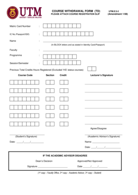 Course Withdrawal Form