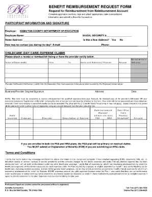 Hamilton County Benefit Reimbursement Request Form